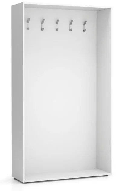 Wieszak ścienny BORDER, 5 haczyków, biała