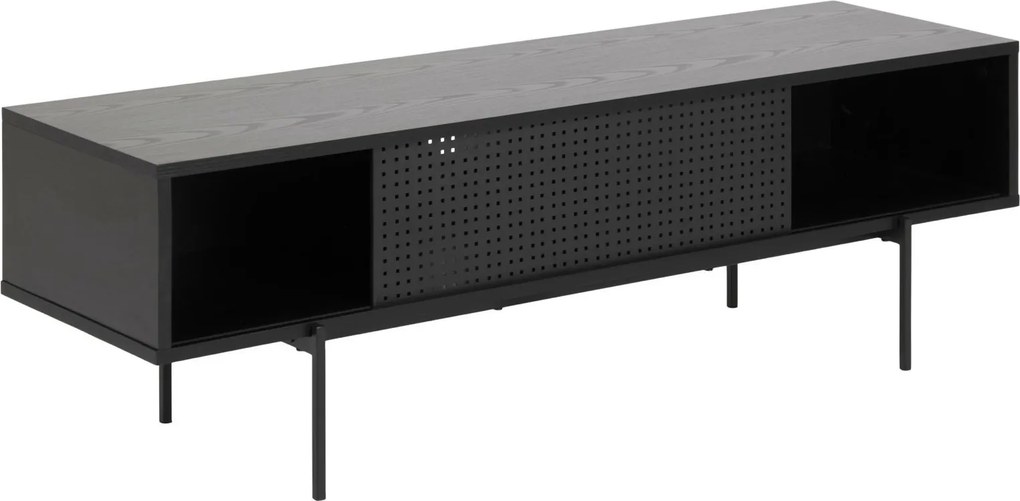 Szafka pod telewizor na metalowych nóżkach Angus czarna