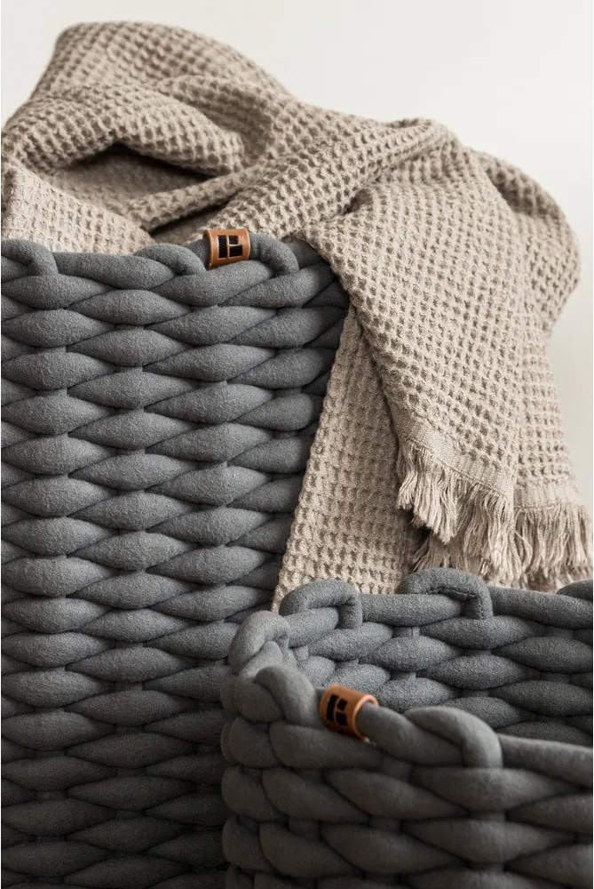 Tekstylny koszyk ø 40x40 cm Peach Skin Round XL – Bigso