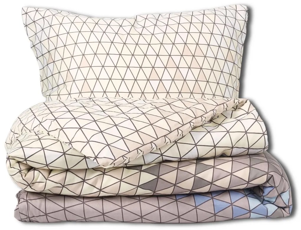 Matex Pościel satynowa Trójkąty, 140 x 200 cm, 70 x 90 cm