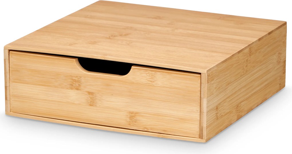 Bambusowy pojemnik z szufladką ECANU, 30 x 30 x 10