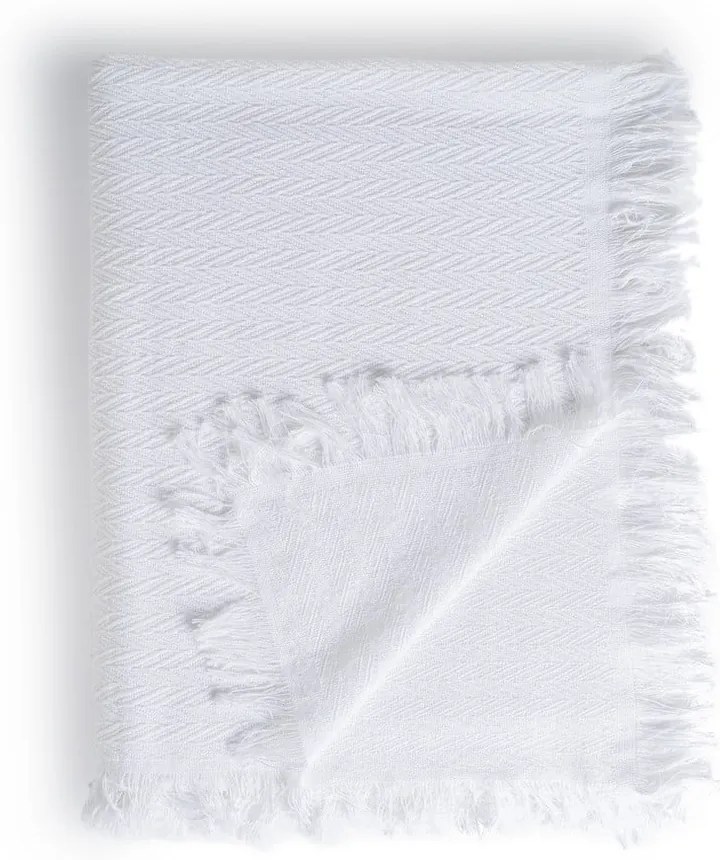 Biała narzuta z bawełny z recyklingu 260x280 cm Spike – Ixia