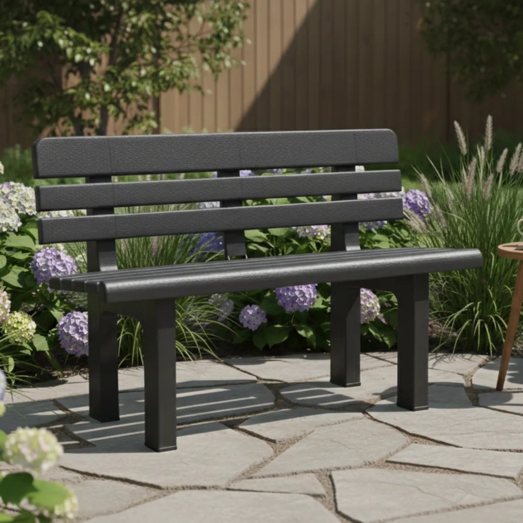 Ławka ogrodowa GENZIANA, 110x52x71cm, antracytowa I.P.A.E-Progarden