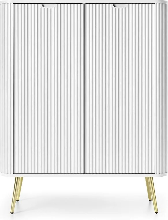 Komoda biała, nogi: złote, 103 x 129 x 39 cm