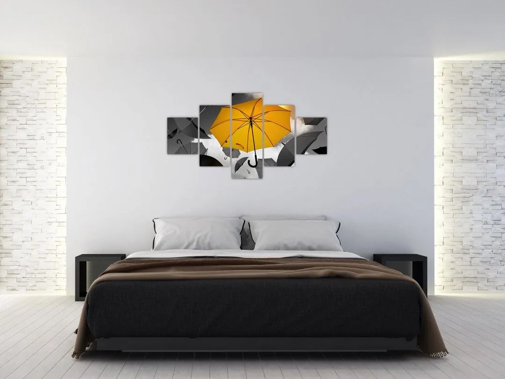 Obraz żółtego parasola (125x70 cm)