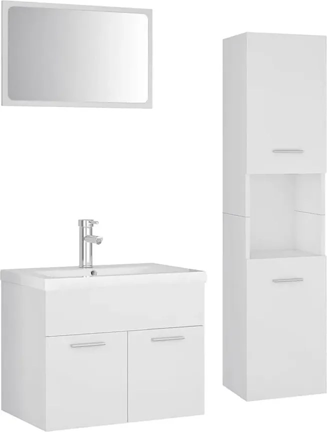 Podwieszane meble łazienkowe z umywalką 60 cm biały mat L1-D31