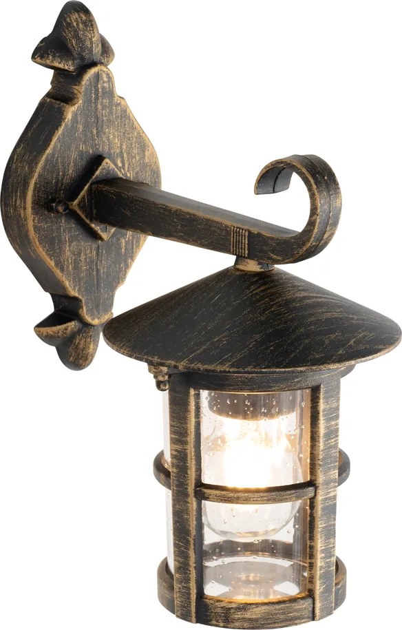 Klasyczna lampa ścienna zewnętrzna antyczne złoto IP44 - Herb