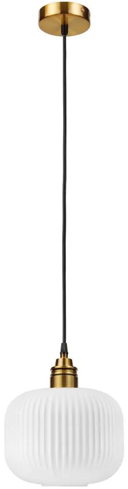 Lampa wisząca na przewodzie HECTOR 1xE27/15W/230V biała/mosiądz śr. 20 cm