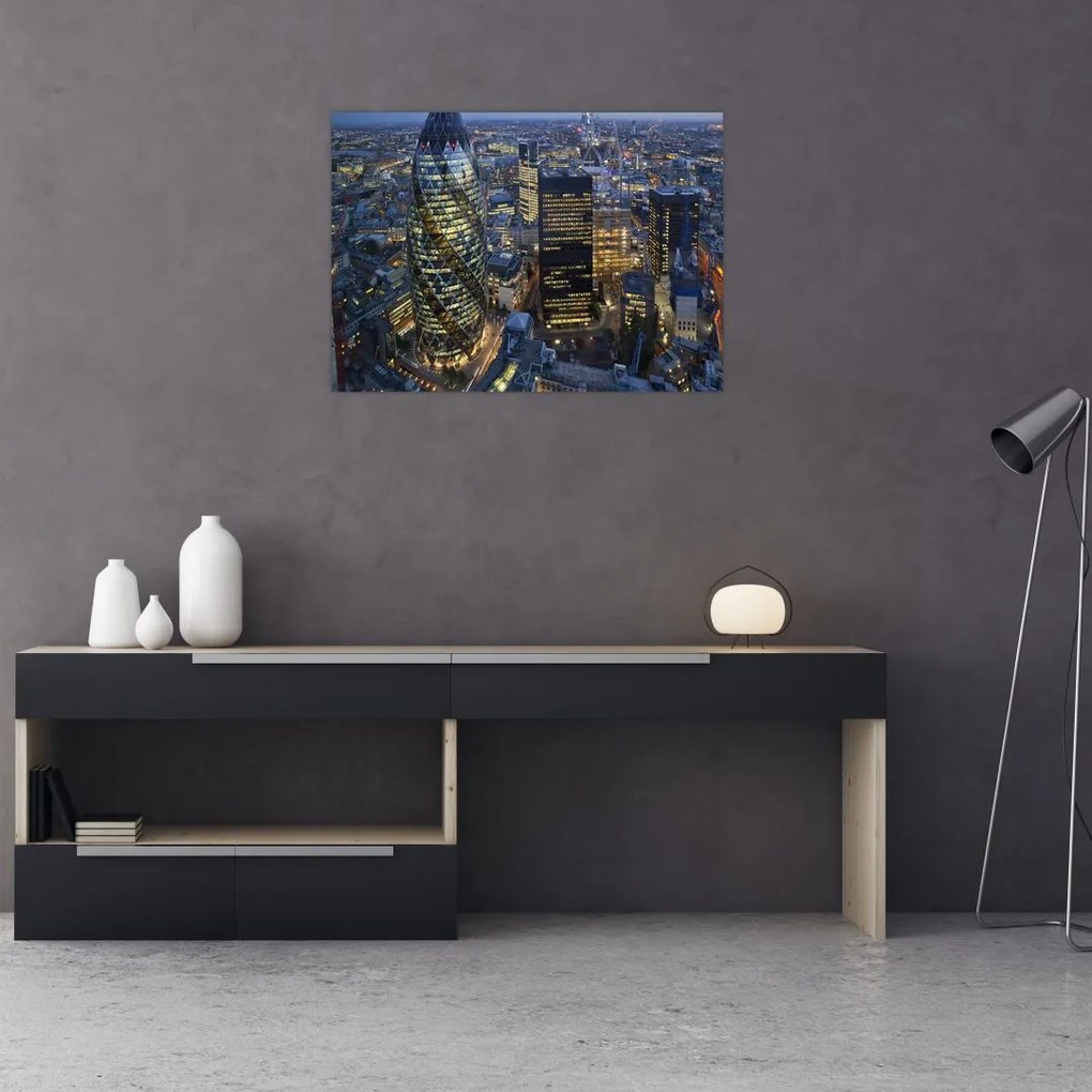Obraz na szkle - Wieczorna panorama Londynu (70x50 cm)