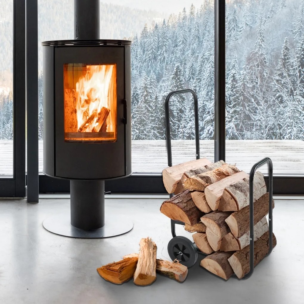 Wózek na drewno opałowe AUREL, 56x45x105cm, czarna Gardebruk