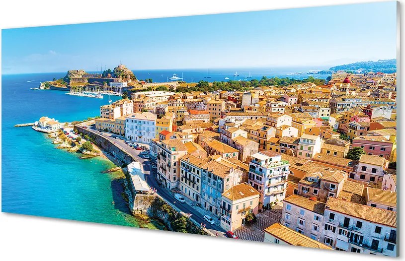 Panel Szklany Nadmorskie Miasteczko w Grecji