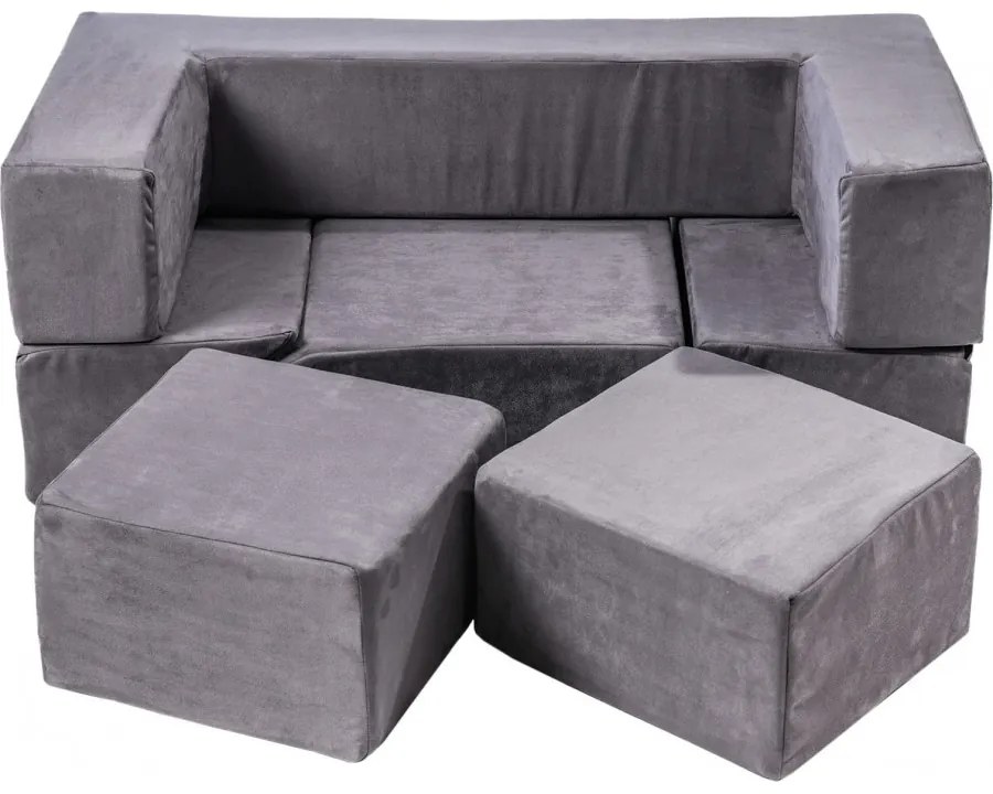 Velvet bricks set multifunkcyjny plac zabaw dla dzieci, szary - meowbaby®
