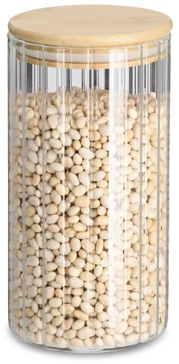 Słoik z bambusową pokrywką GROOVES, 800 ml