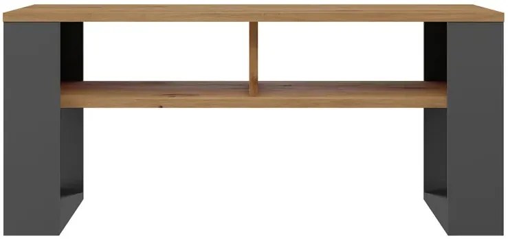 Stolik kawowy z półką do salonu dąb artisan + antracyt P4-M34