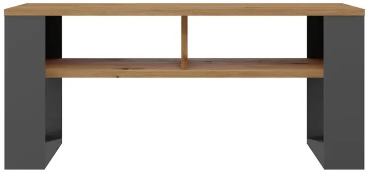 Stolik kawowy z półką do salonu dąb artisan + antracyt - Renfi 5X