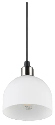 Lampa wisząca w biało-srebrnym kolorze ze szklanym kloszem ø 12 cm Molly – Trio