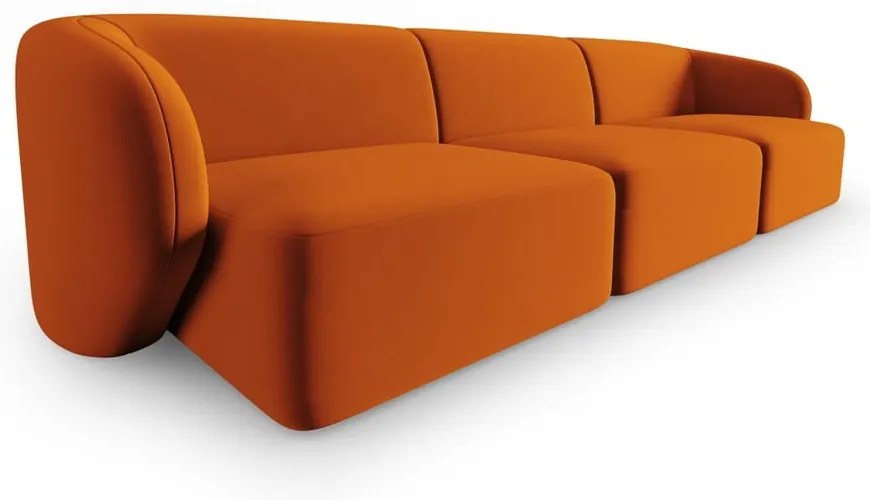 Aksamitna sofa w kolorze terakoty 266 cm Paolo – Milo Casa