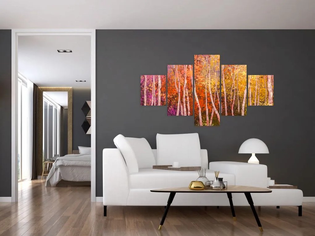 Obraz kolorowego lasu (125x70 cm)