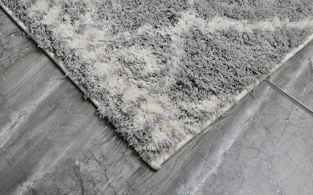Dywan shaggy Nano Light Mikrofibra Romby szary 120 cm x 160 cm