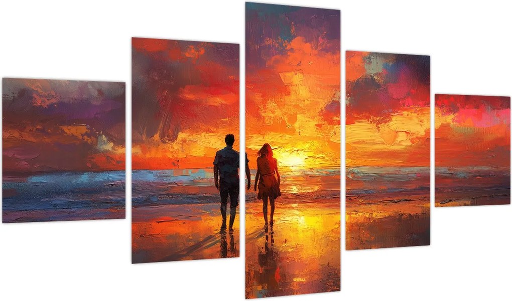 Obraz - Spacer po plaży (125x70 cm)