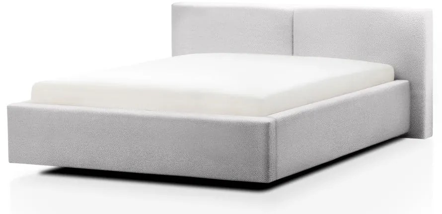 Tapicerowane łóżko dwuosobowe bez stelaża 160x200 cm w kolorze srebra Cube – Meise Möbel