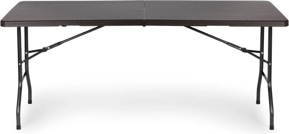 Składany stół cateringowy imitacja rattanu Party 180 cm, brązowy