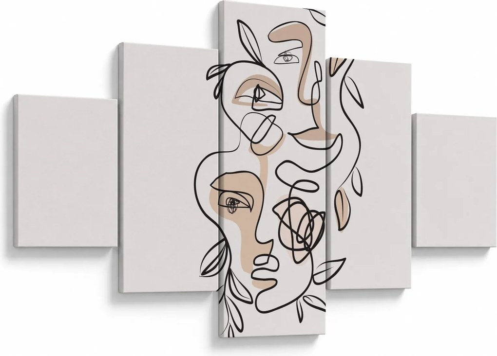 Obraz - Makijaż twarzy ze sztuką linii (125x70 cm)