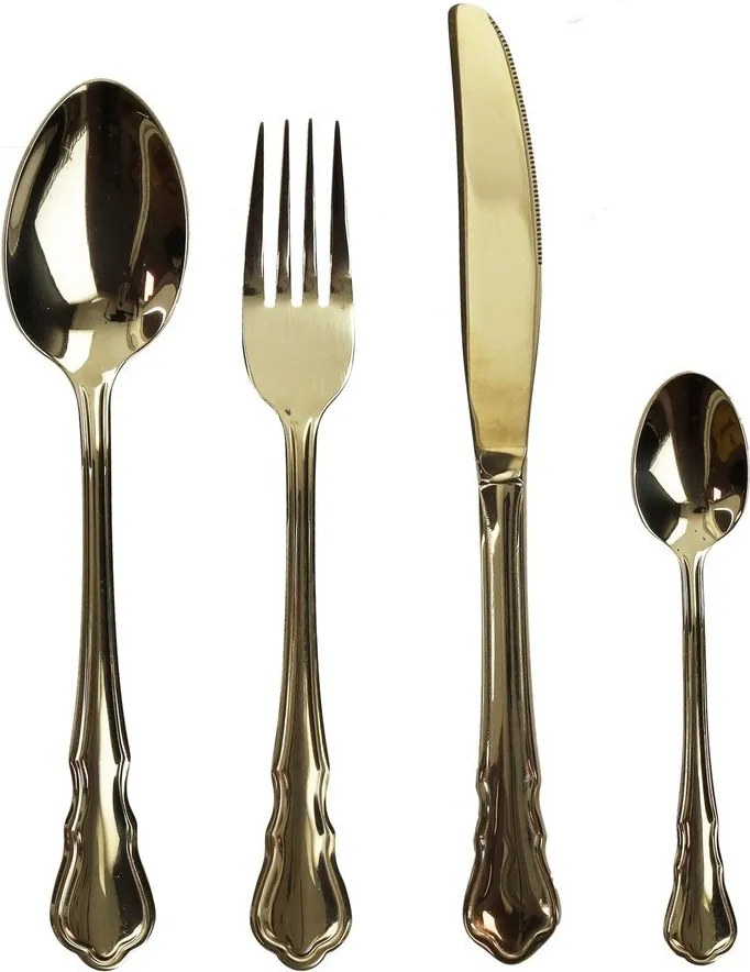 Sztućce ze stali nierdzewnej 16 szt. w kolorze złota Posate Imperial – Brandani