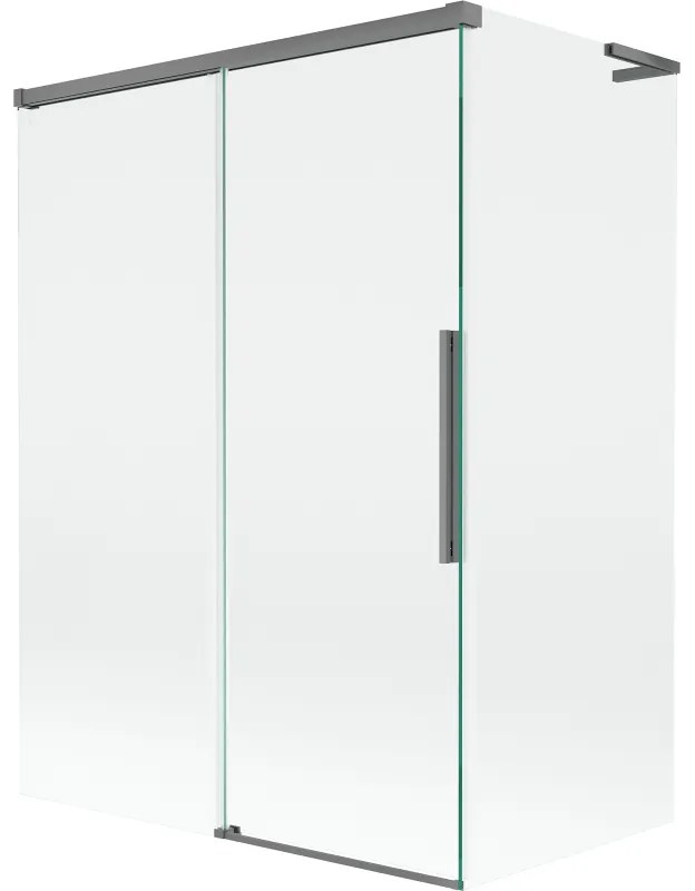 Mexen Rox L parawan nawannowy 2-skrzydłowy rozsuwany 120 + 70 x 150 cm, transparent, gun metal - 8C9L-120-070-95-00