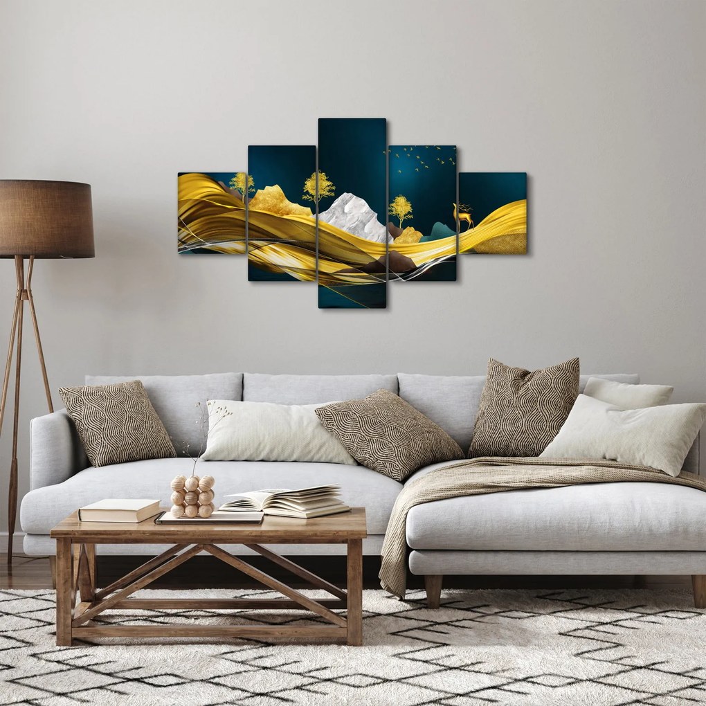 Obraz - Jeleń w krajobrazie (125x70 cm)
