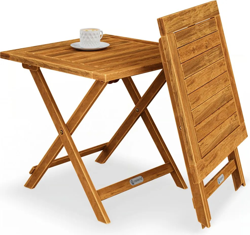 Stolik VITEK z drewna akacjowego, 46x46x46cm, brązowa Casaria