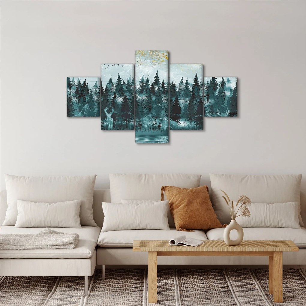Obraz - Zwierzęta w lesie (125x70 cm)
