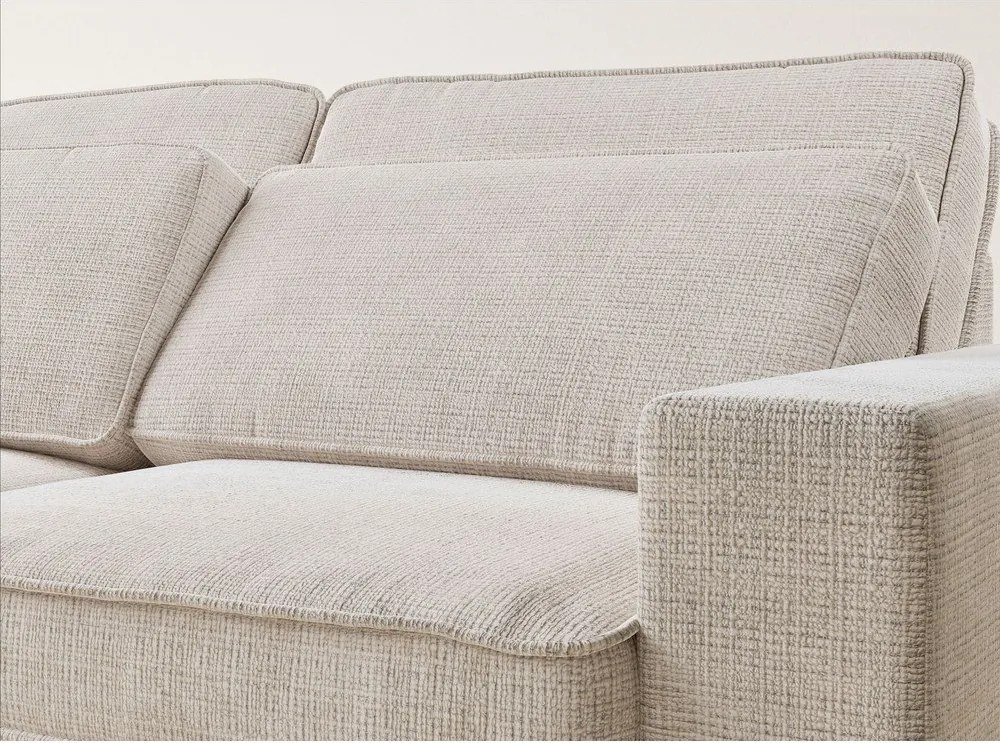 Kremowy narożnik z tkaniny szenilowej (lewostronny/w kształcie litery L) Kirou – Maison de Rêve