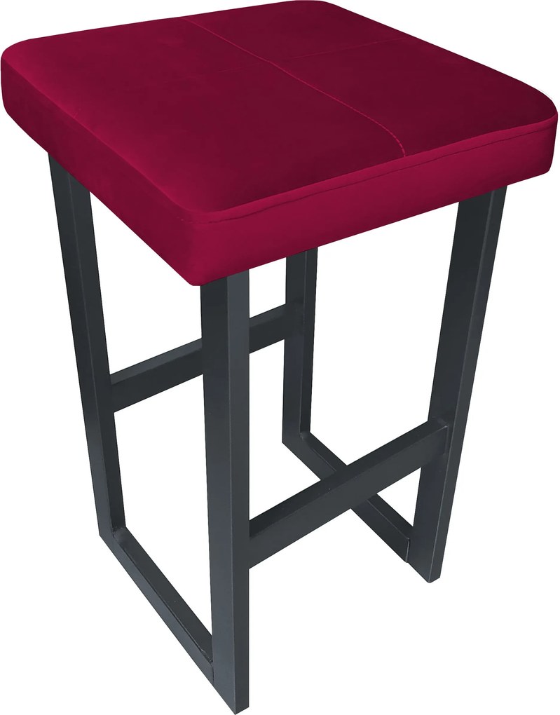 Hoker ALEX krzesło barowe tkanina Welur podstawa metalowa : Kolor Stelaża - Grafit, Kolor tkaniny - VELVET - MG31, Wysokość - 60 cm