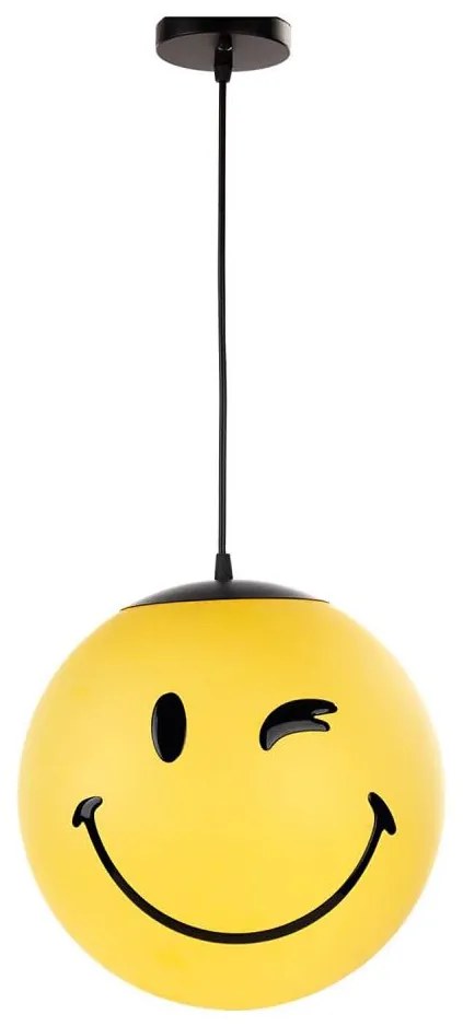 ONLI - Dziecięcy żyrandol na przewodzie SMILEY 1xE27/15W/230V żółty