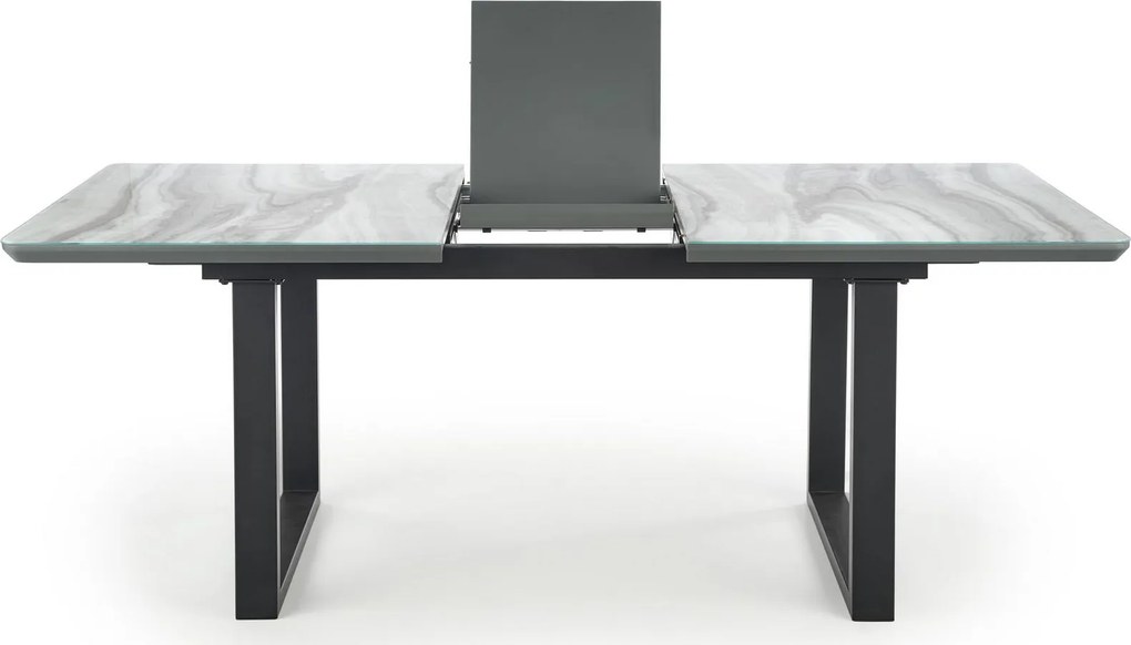 Rozkładany stół w stylu industrialnym Marley w optyce marmuru