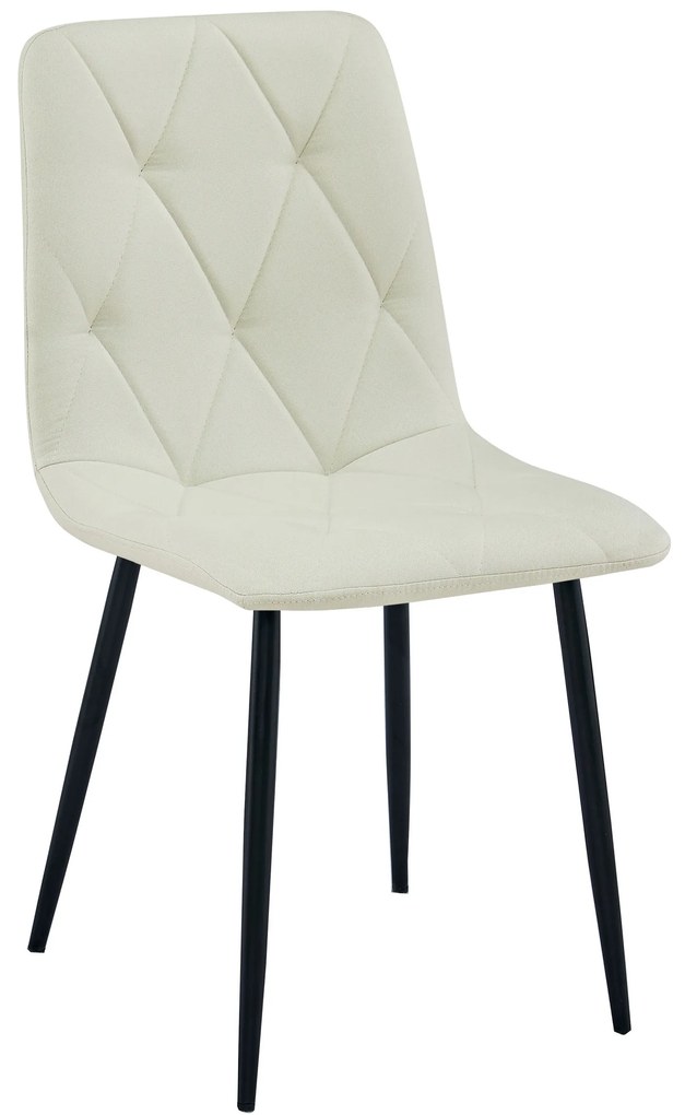 Kremowe krzesło do kuchni LIBRA z czarnymi nogami