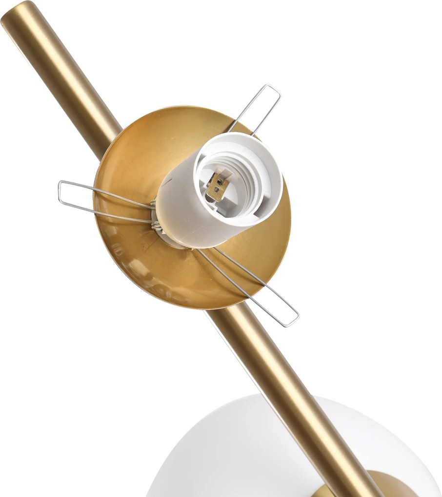 Lampa podłogowa Lampa stojąca Lampa stojąca podłogowa 2-częściowy szklany klosz złota + biała | Aosom.pl