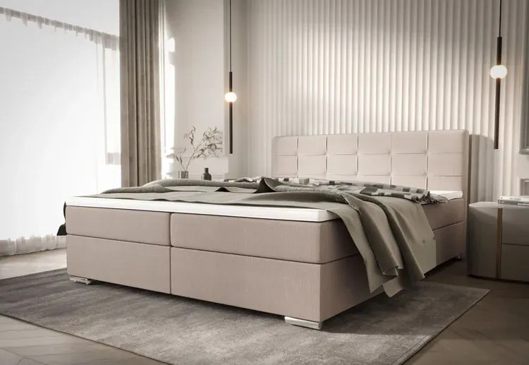 Dwuosobowe Łóżko Kontynentalne Z Pikowanym Zagłówkiem 160X200 G7-W23