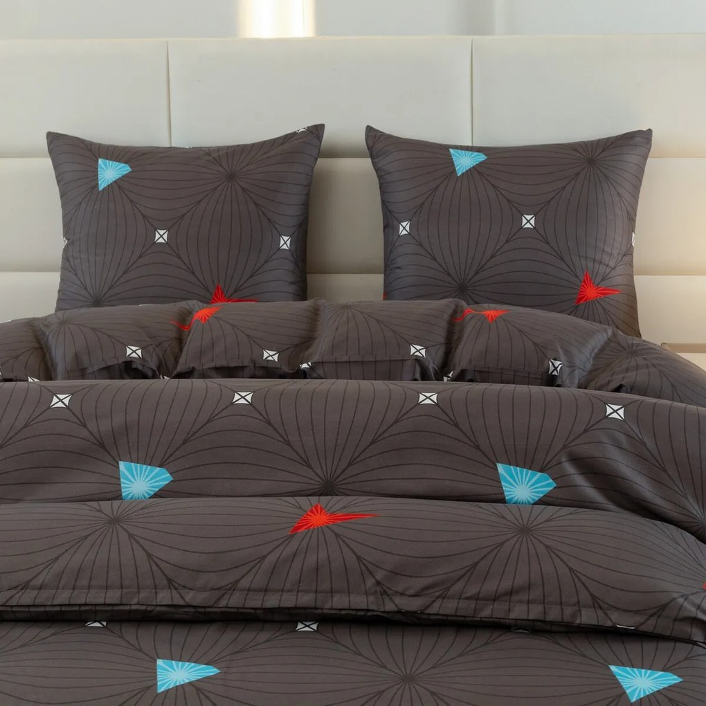 PrzytulneMieszkanie.pl PrzytulneMieszkanie.pl Pościel z mikrofibry ORBITA ciemnoszara Rozmiar pościeli: 2 szt 70 x 80 cm | 160 x 200 cm