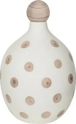Lido - Butelka ceramiczna w kropki w kolorze piasku i szafranu