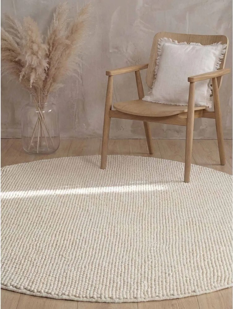 Kremowy wełniany okrągły dywan tkany ręcznie ø 200 cm Richmond Diana – Ted Baker