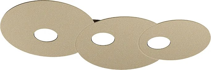 Okrągła lampa sufitowa Toplight Cloud 3-punktowa z oprawką GX53, struktura w kolorze piaskowym, nowoczesny design 67x36x3 cm