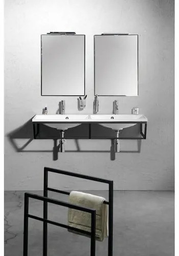 SAPHO Ska301 Ska stojak na ręczniki 55 x 79 x 20 cm, czarny matowy