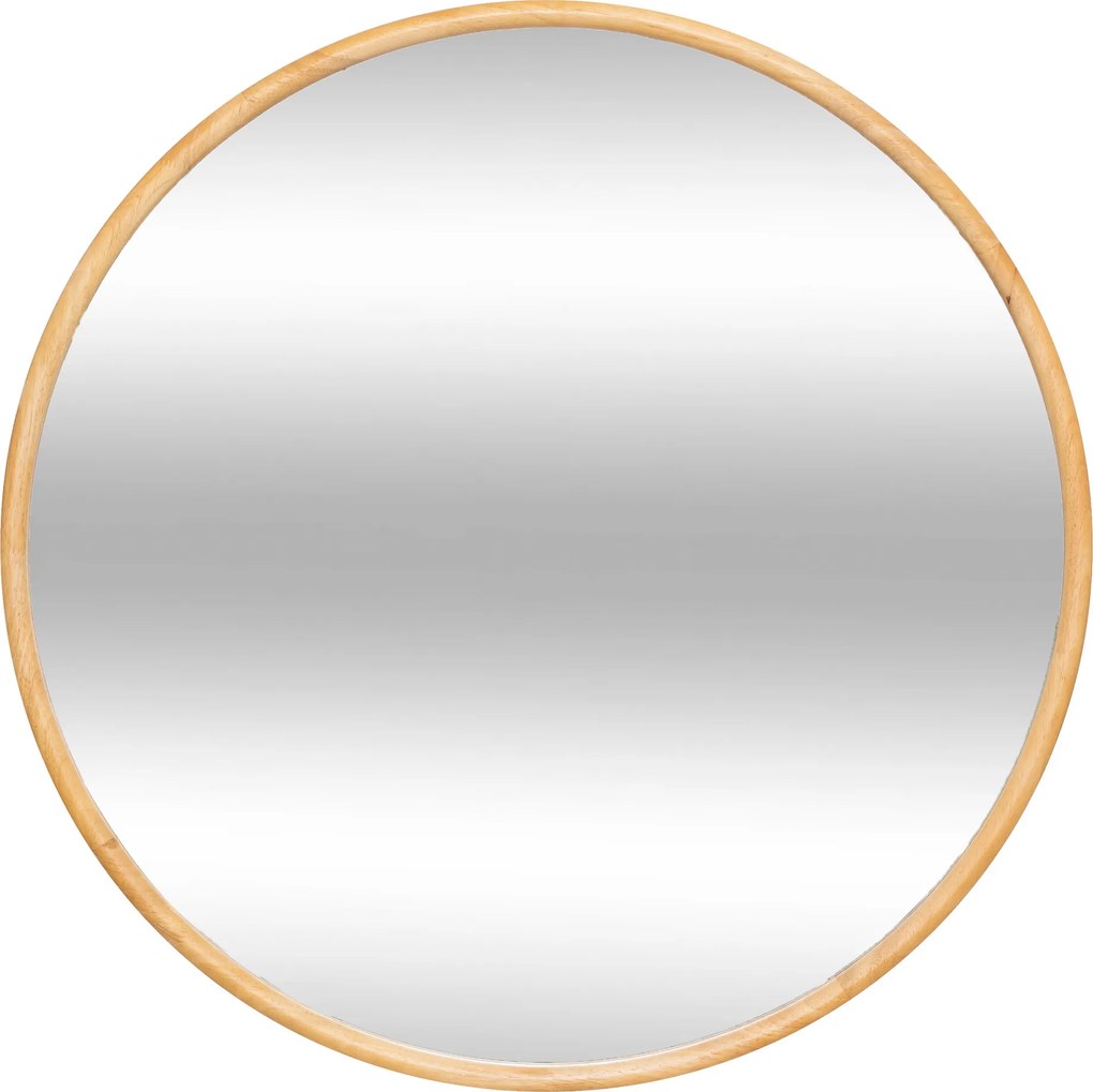 Lustro ścienne KIM w drewnianej ramie, Ø 75 cm