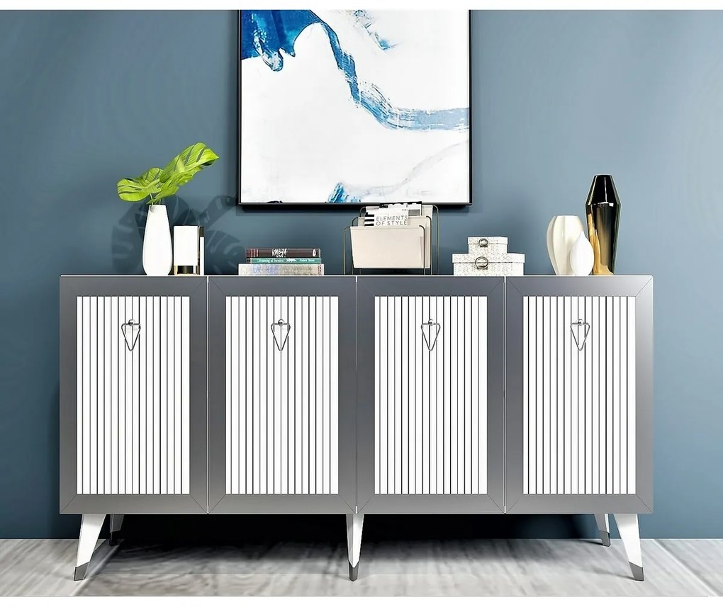 Szafka Bare White and Silver