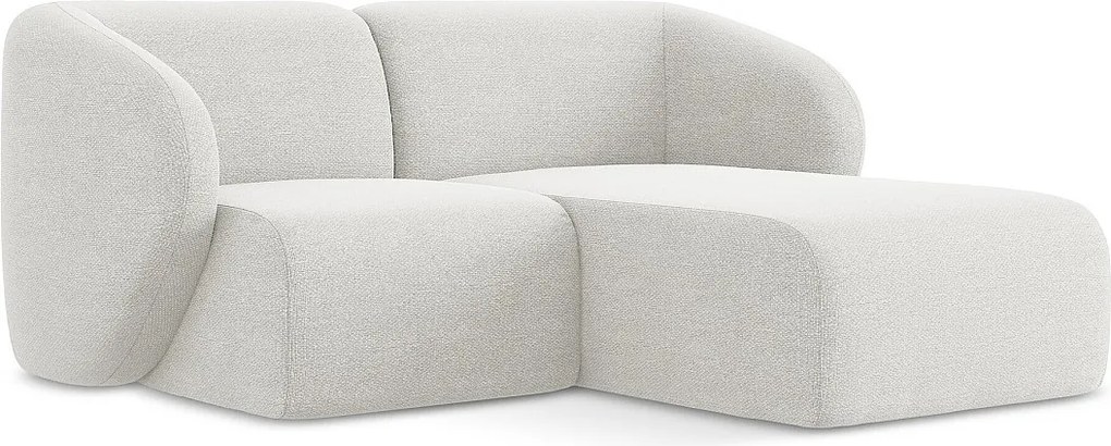 Narożnik prawostronny - z tkaniny bouclé - biały - LANI