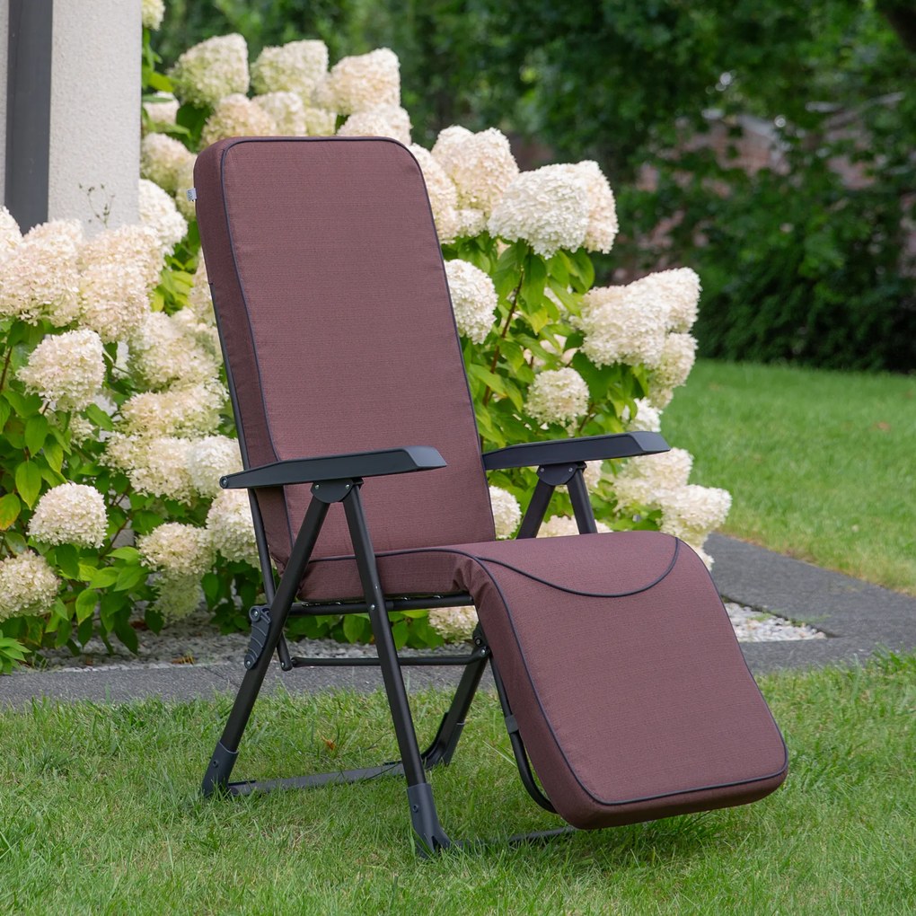 Fotel ogrodowy z podnóżkiem Modena Kwadrat Plus Black Edition H047-04PB PATIO