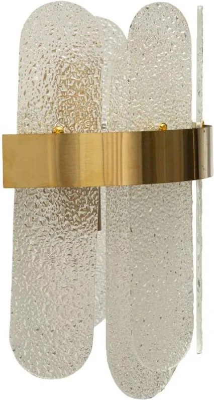 Szklany kinkiet w kolorze złota Gris – Mauro Ferretti