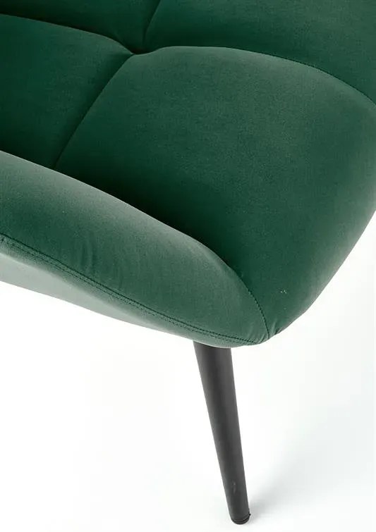 Zielony welurowy fotel uszak D6-F50